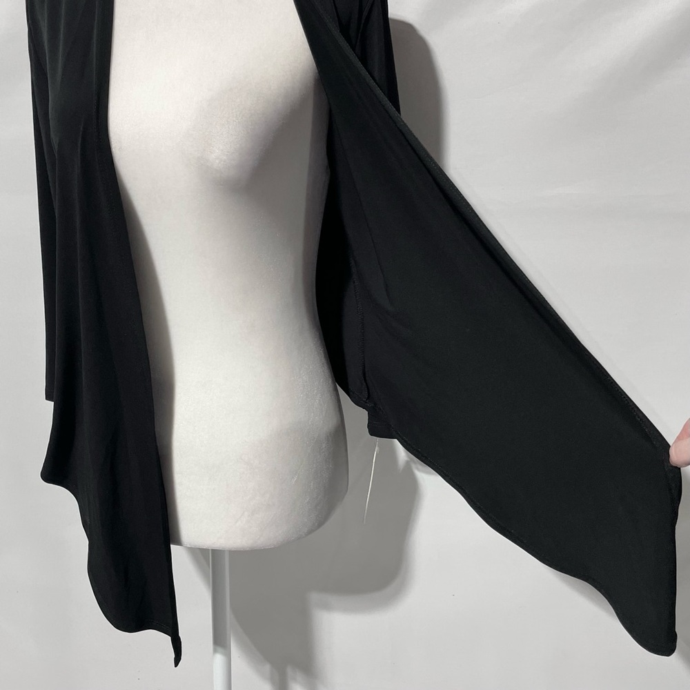 New Clara Sun Woo Modern Tie Front Cardigan Solid Black Size XS - Picture 10 of 16
